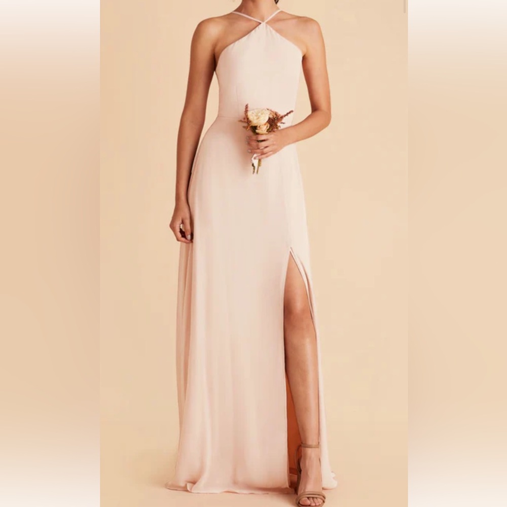 Birdy Grey Juliet Chiffon Bridesmaid Dress-Blush Pink size small no alterations